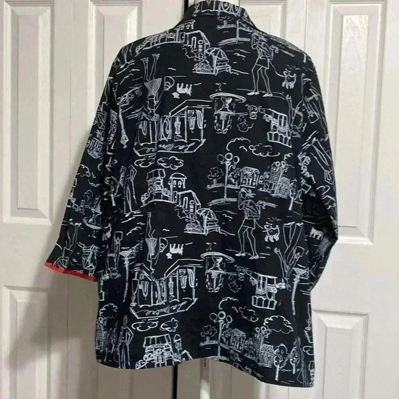 Fenini black & white & red cotton jacket top shirt - Picture 11 of 13